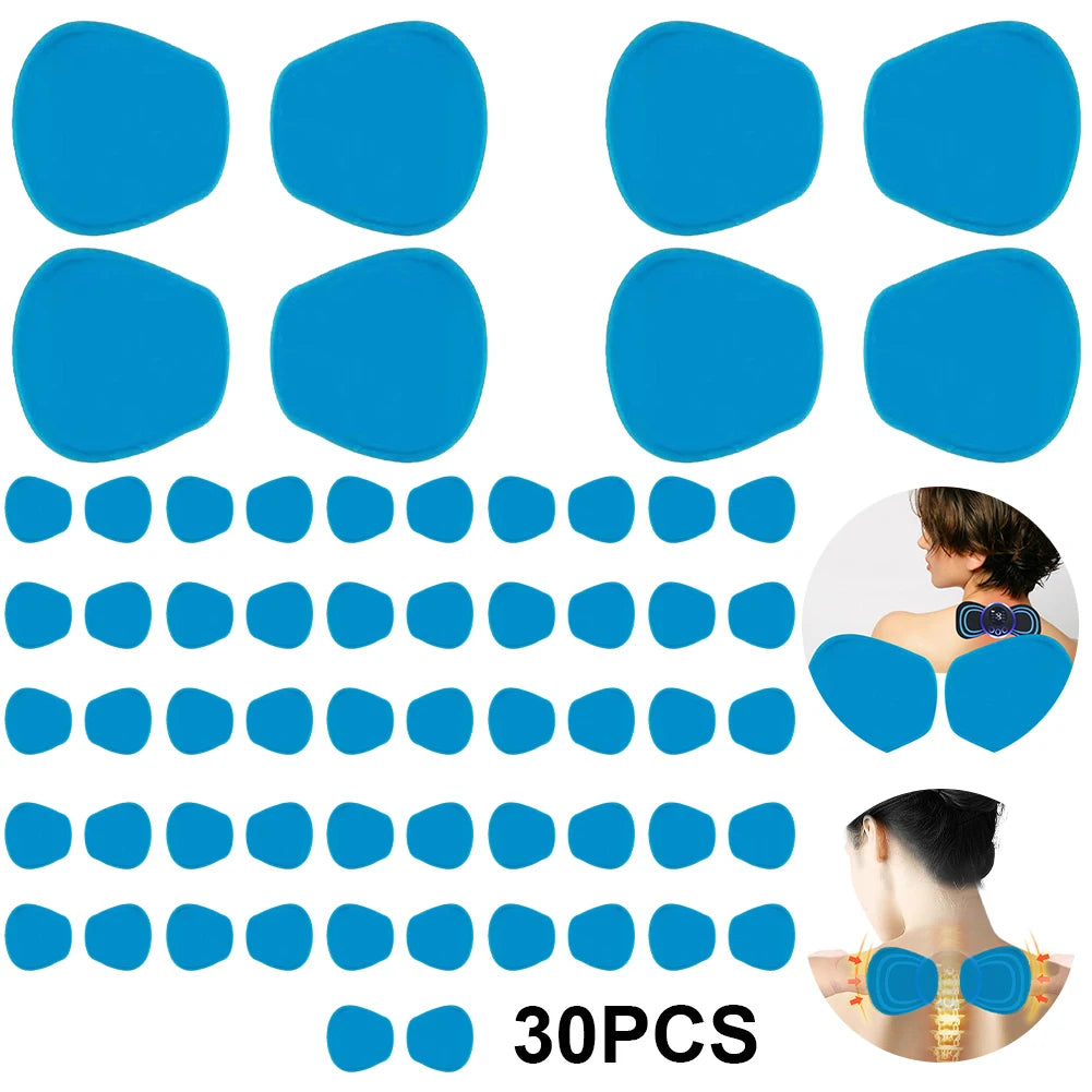 30-80Set Massager Patch Replacement Silicon Gel Muscle Stimulator Sticker Reusable Safe Harmless EMS Neck Trainer Accessories - THOOBO!