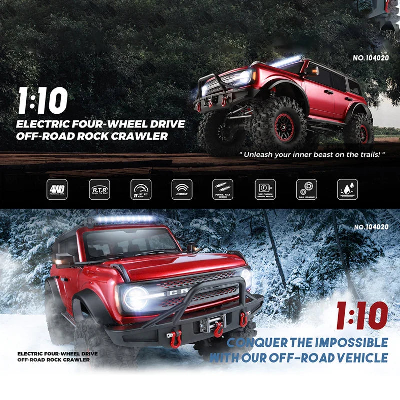 WLtoys 104020 1/10 RC Car 4WD Off-Road Remote Control Climbing Toy