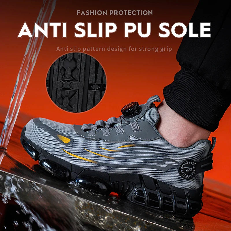 CloudGuard ProMesh Work Shoes – Smash-Proof, Puncture-Resistant, Zero-Lace Safety Sneakers for All-Day Comfort!