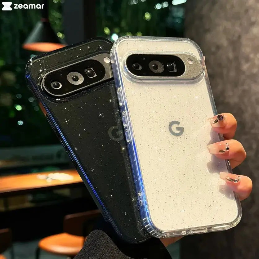 Luxury Bling Shining Glitter Clear Candy Case For Google Pixel 9 Pro XL 9 8 A Starry Sky Transparent Shockproof  Ins Shell Cover