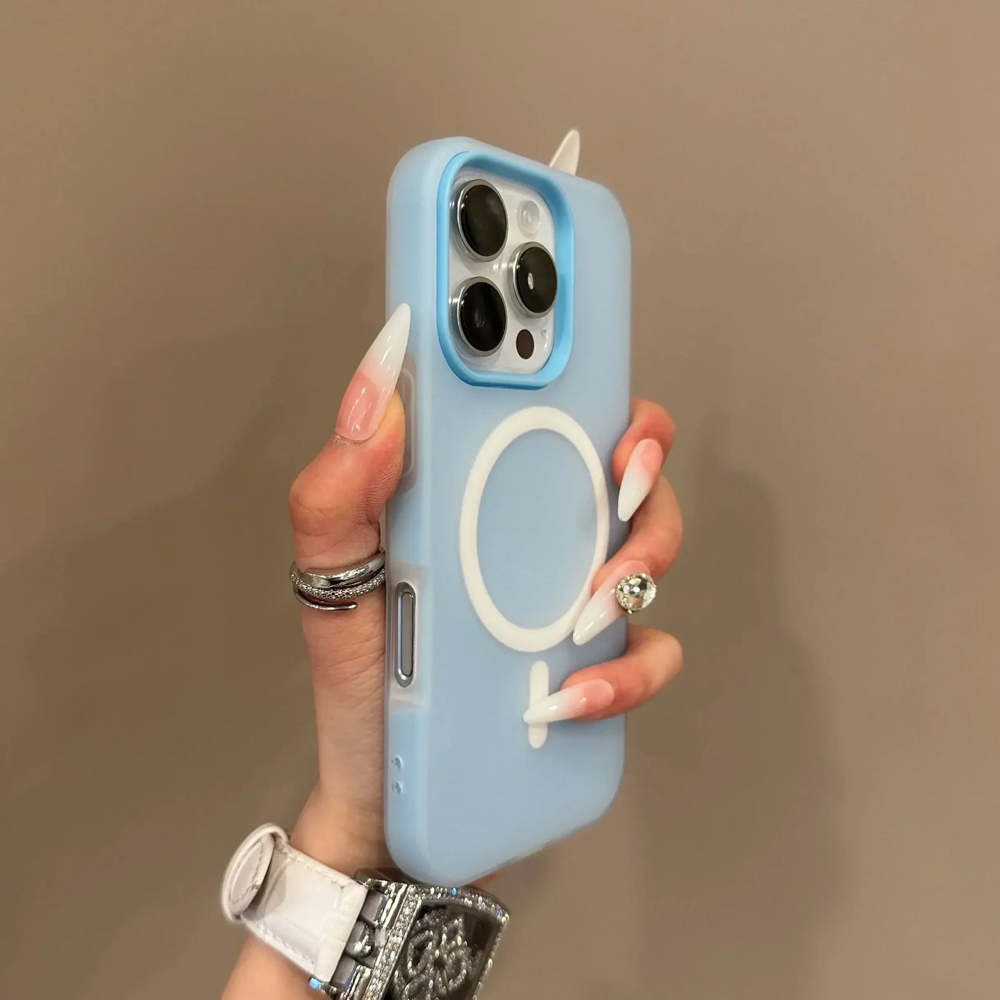 Luxury Candy Color 2 IN 1 Magsafe Case for iPhone 16 15 14 13 12 17 Pro Max Plus Magnetic Wireless Charge Clear Matte Soft Cover