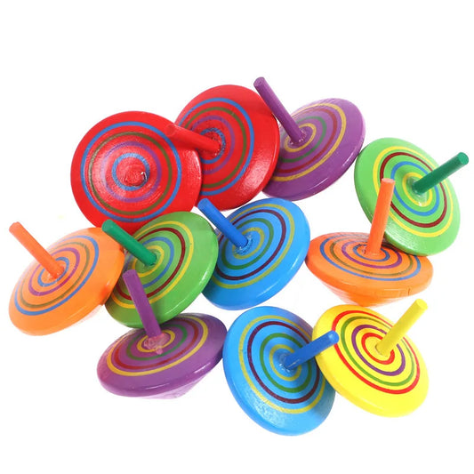 4Pcs Wooden Gyro Toy – Colorful Finger Spinner Party Favor for Kids
