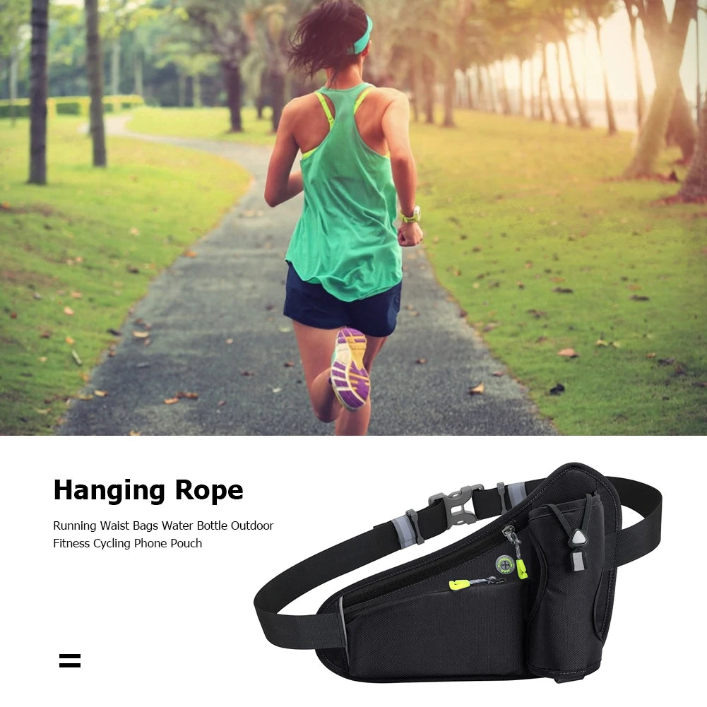 NightSprint HydratePro — Reflective Running Waist Belt With Bottle Holster & Phone Pocket 🏃‍♂️💧