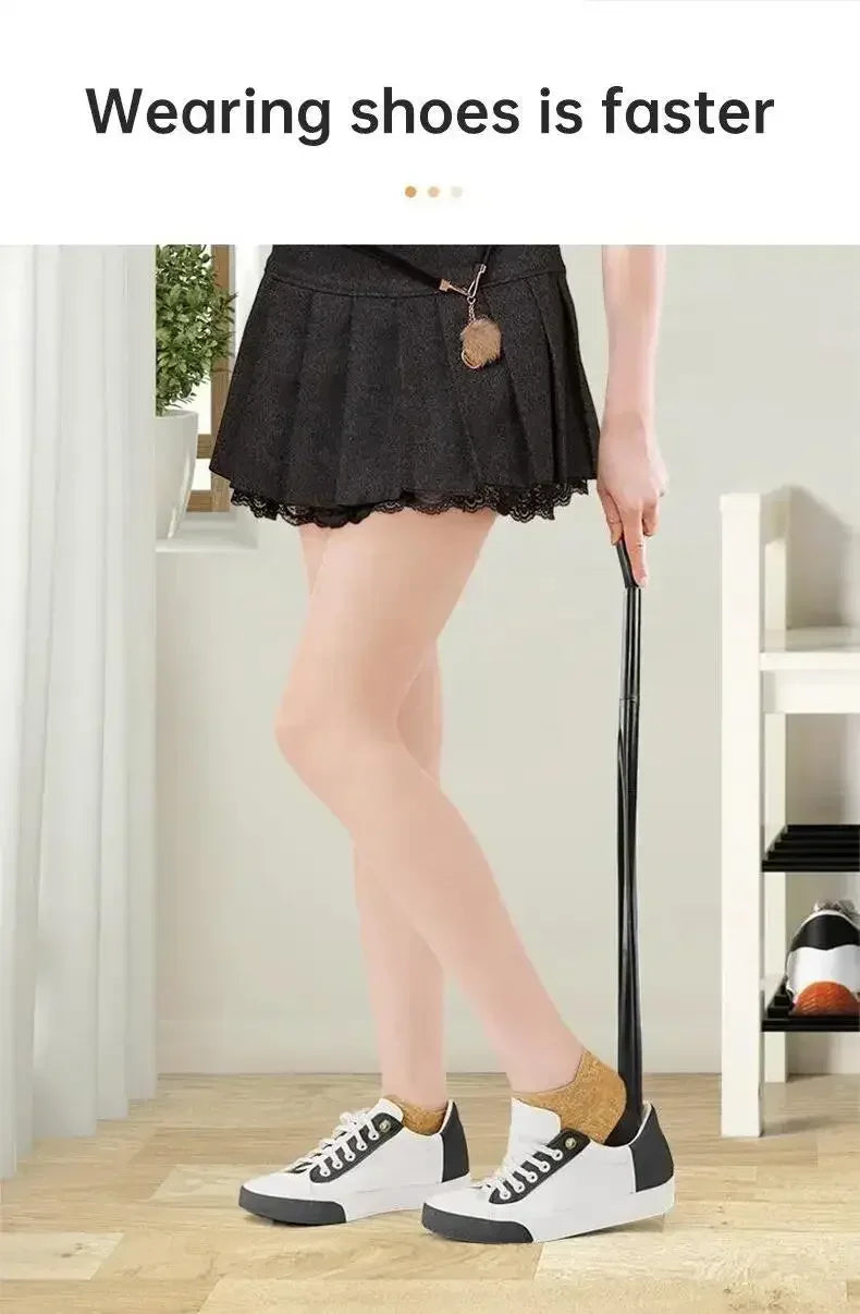 1/2pc long flexible plastic shoe horn for easy wearing of shoes in multiple colors-shoe lifter and spoon shaped shoe accessories - THOOBO!