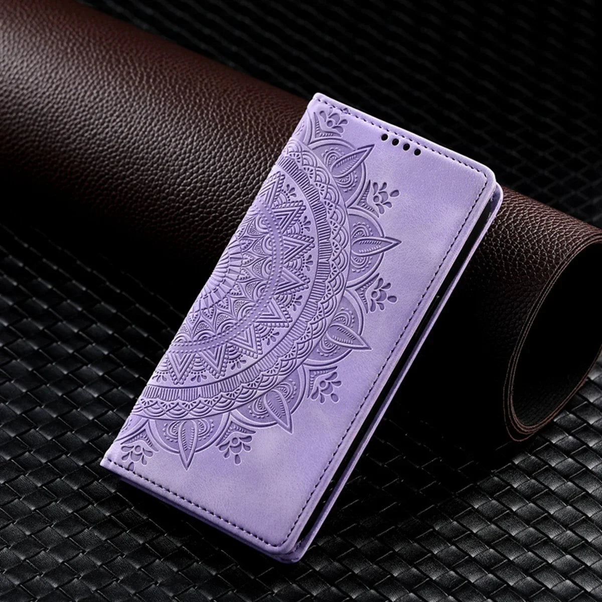 Embossed Totem Wallet Case with Card Slots for iPhone 16 15 14 13 12 11 Pro Max 13 Pro X XR 7 8 Plus Magnetic Leather Flip Cover