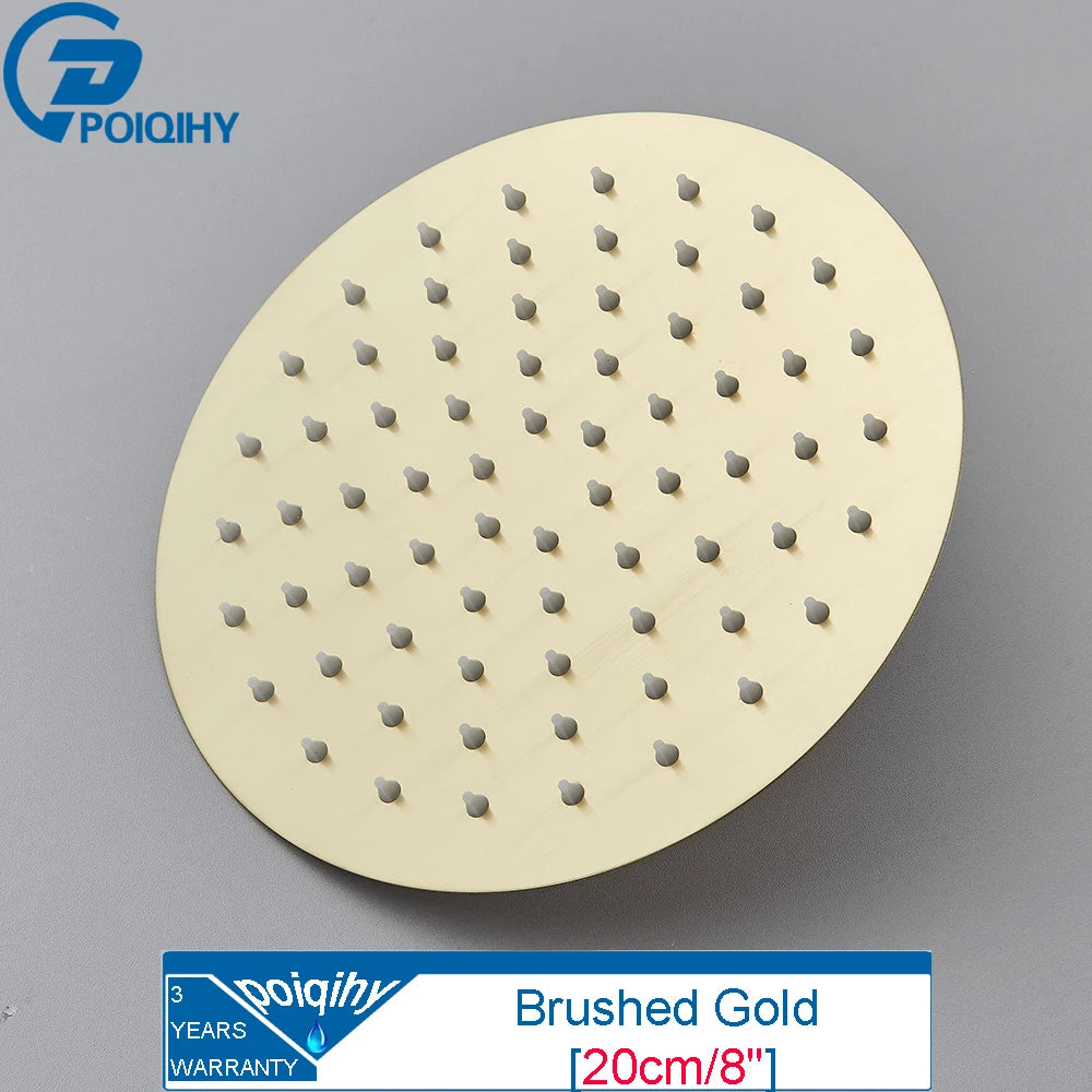 Golden Rain Deluxe – POIQIHY Ultra-Thin Chrome Shower Head 12” of Pure ‘I’m Never Leaving This Bathroom’ Bliss