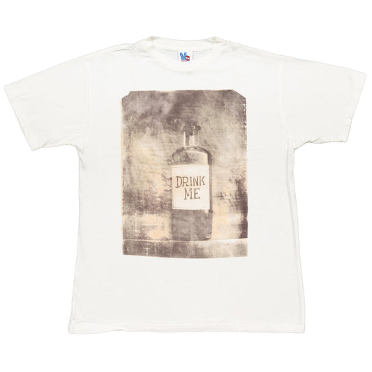 Drink Me Bottle Cream Adult T-shirt Tee