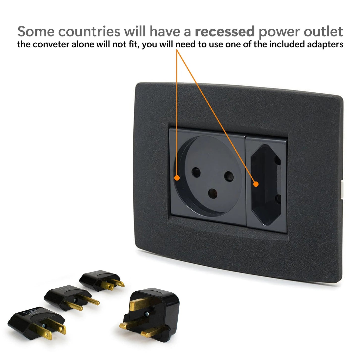 Step-down Travel Voltage Converter and Adapter Kit with Pouch