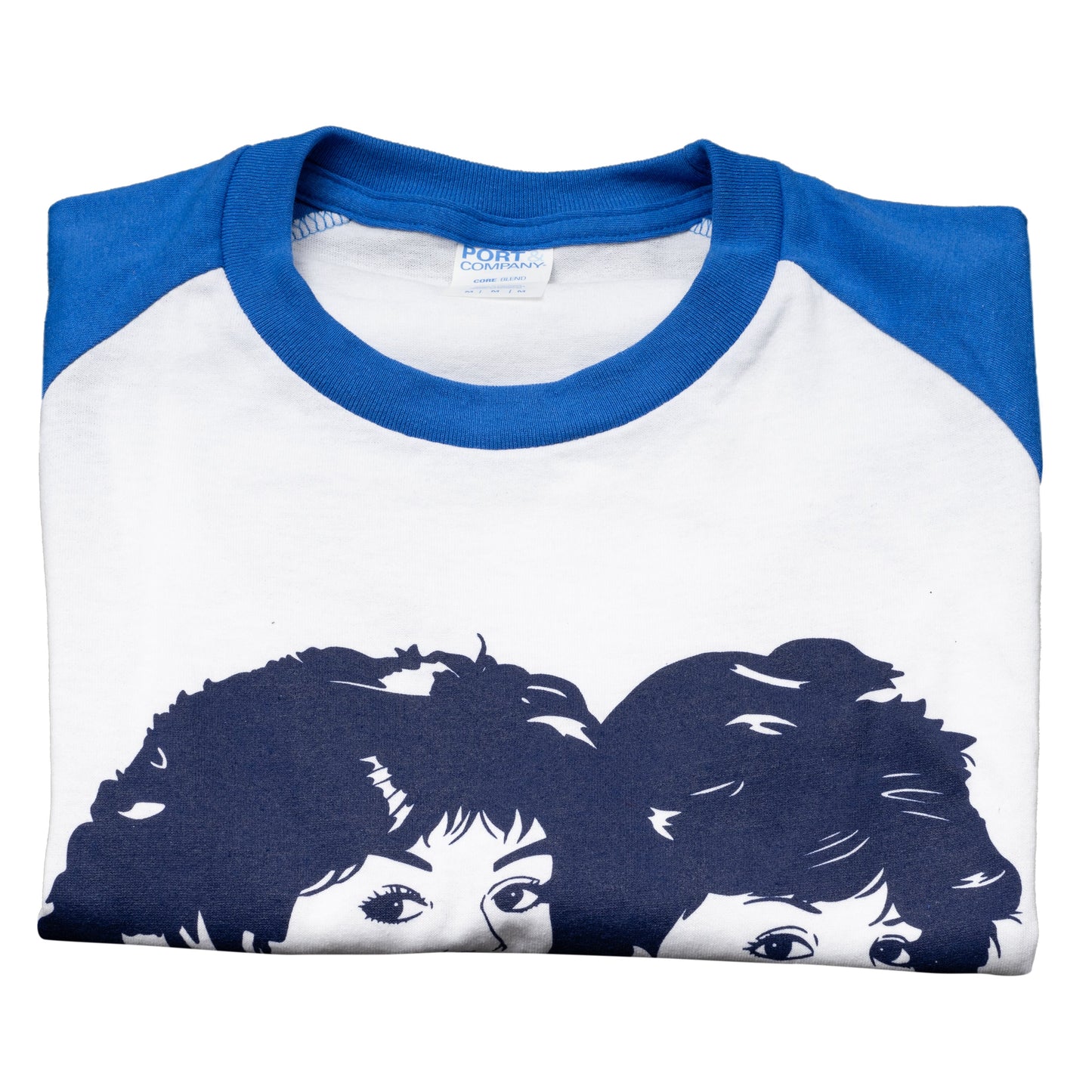 Step Bros Classic Music Singers Duo's Raglan Blue and White Tribute Movie T-shirt Tee