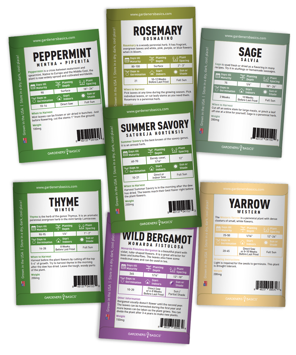 Popular Herb Seeds for Planting | 35 Variety Pack