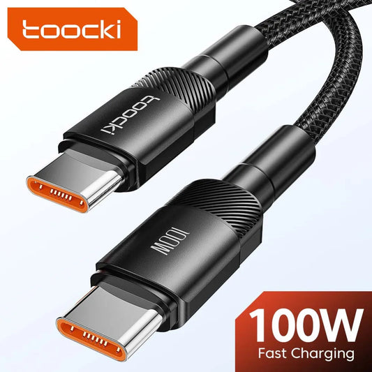 Toocki 100W Type C to USB C Cable PD 3.0 Quick Charge 4.0 Fast Charging Type C to Type C for iPhone 15 Macbook Samsung Xiaomi - THOOBO!