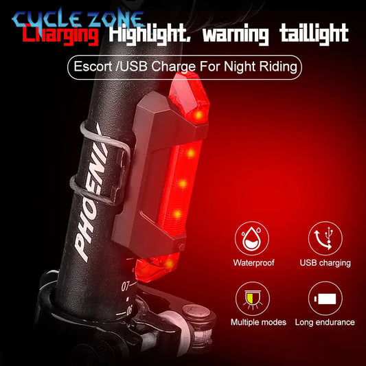 USB Rechargeable Bike Light Taillight Easy to Install 3 Modes Bicycle Light Accessories for the Bicycle - THOOBO!