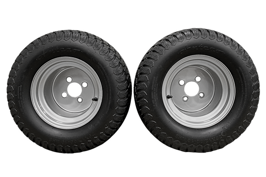 (Set of 2) 20x12.00-10 with 10x8.5 Hustler Chrome Silver Assembly