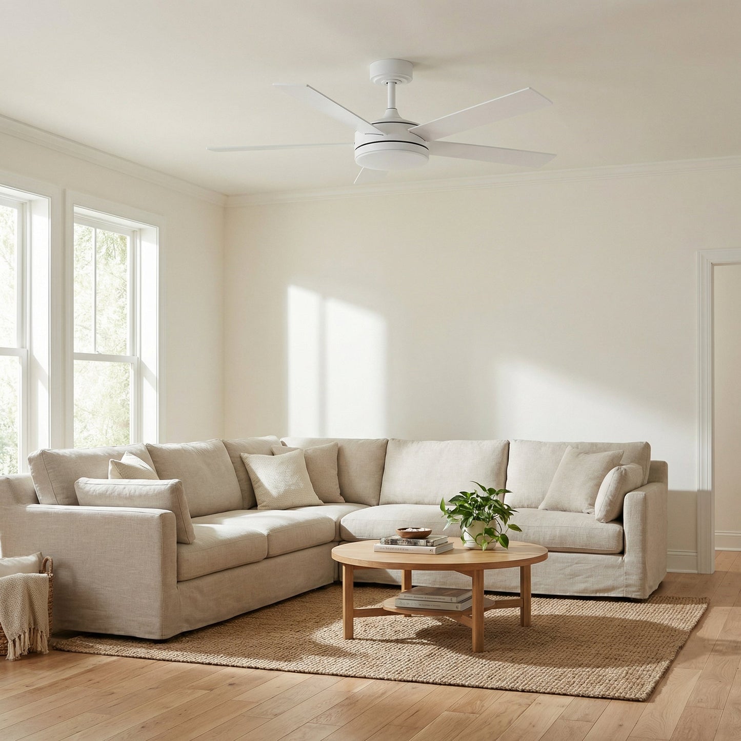 Vaczon 48 Inch Tracy Downrod Mount LED Ceiling Fan with APP & Remote Control