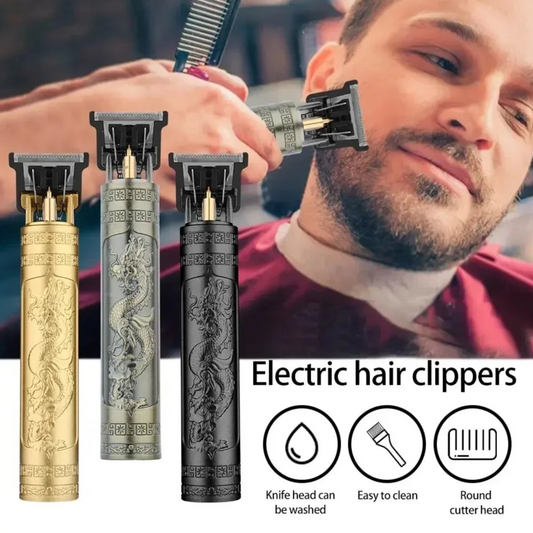 Vintage T9 Electric Hair Cutting Machine Hair Clipper Professional Men Shaver Rechargeable Barber Trimmer for Men Dragon Buddha - THOOBO!