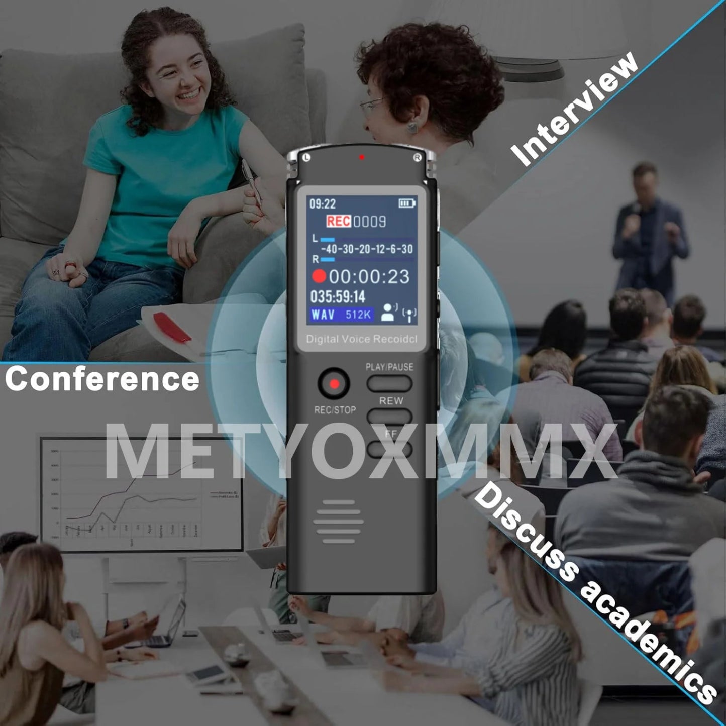 Voice Recorder - Voice Activated Recorder with Earphone & USB Charge Cable, Digital Voice Recorder with Playback for Lectures & - THOOBO!