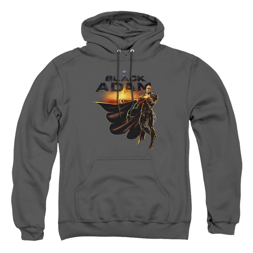 Black Adam Black Adam Logo With Character Mens Hoodie Charcoal