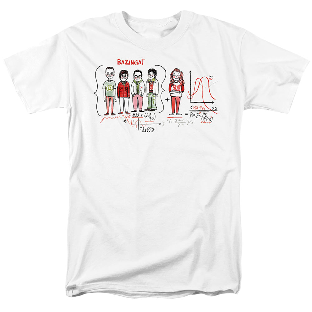 Big Bang Theory Bazinga Equation Mens T Shirt White Officially Licensed