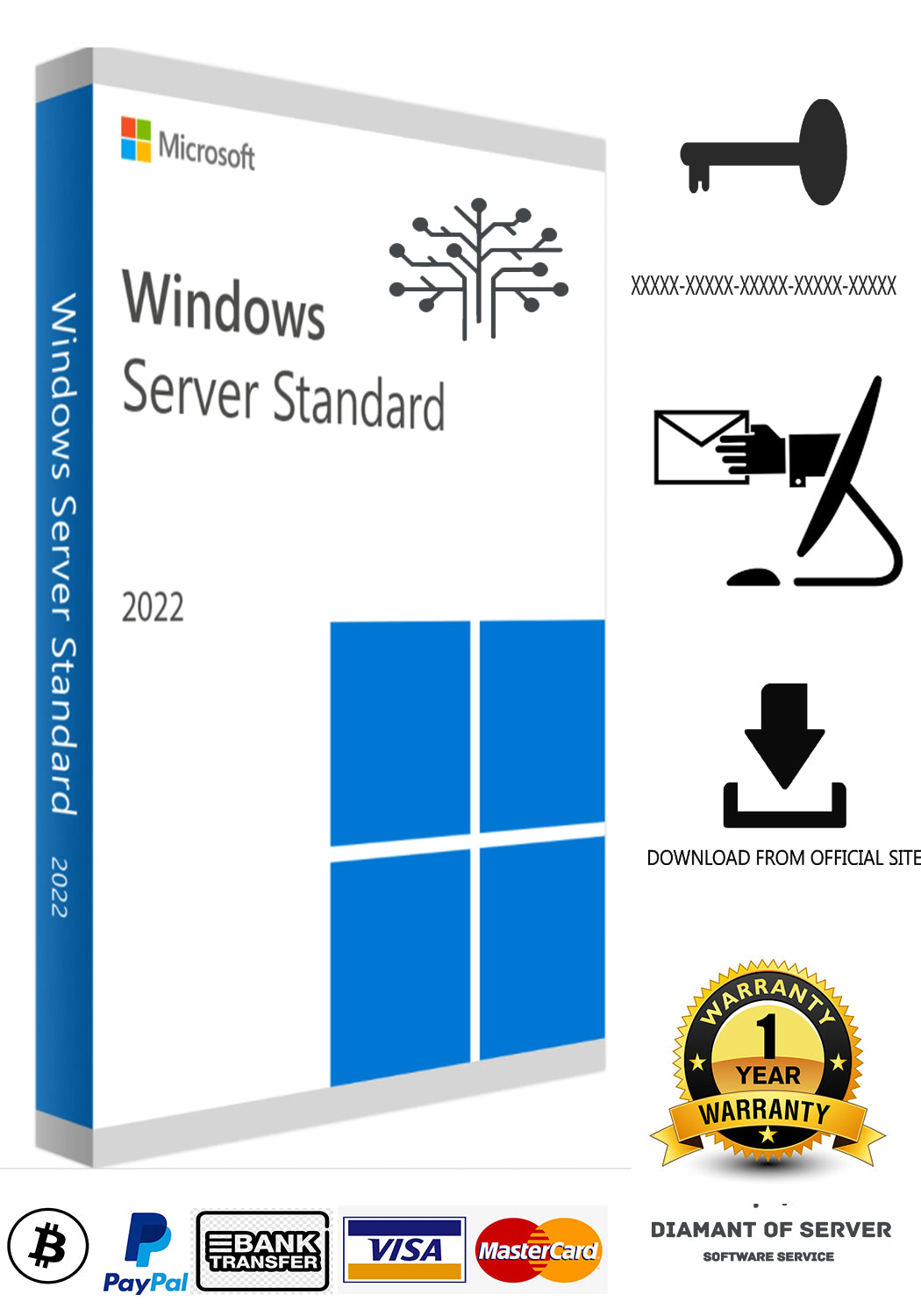 Windows Server 2022 Standard Genuine Key Permanente