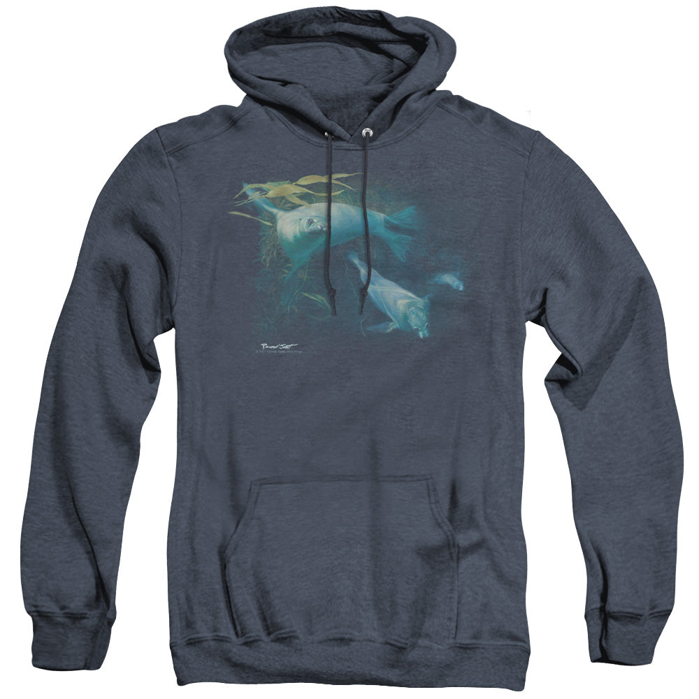 Wildlife Kelp Patrol Mens Heather Hoodie Navy Officially Licensed