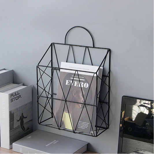 Wall Newspaper Magazine Racks Nordic Metal Iron Wall Hanging Holder Book Shelf Storage Organizer DIY Home Storage Decoration - THOOBO!