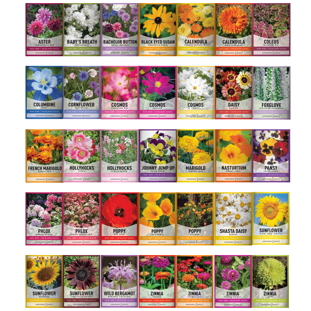 Wildflower, Perennial, & Annual Flower Seed Kit | 35 Variety Pack