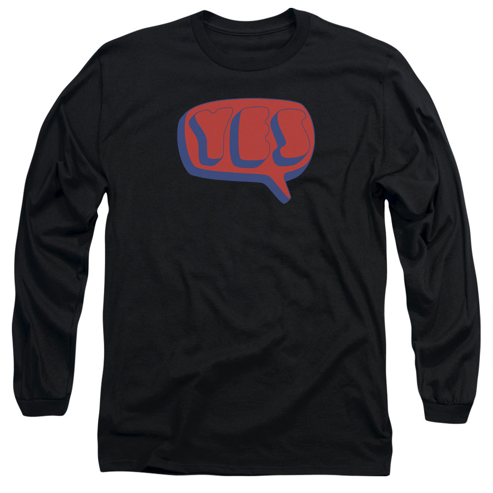 Yes Word Bubble Mens Long Sleeve Shirt Black Officially Licensed