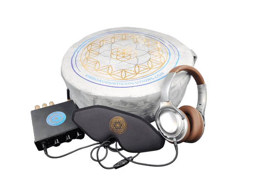 Vibroacoustic Therapy Zafu Meditation Cushion with custom amplifier