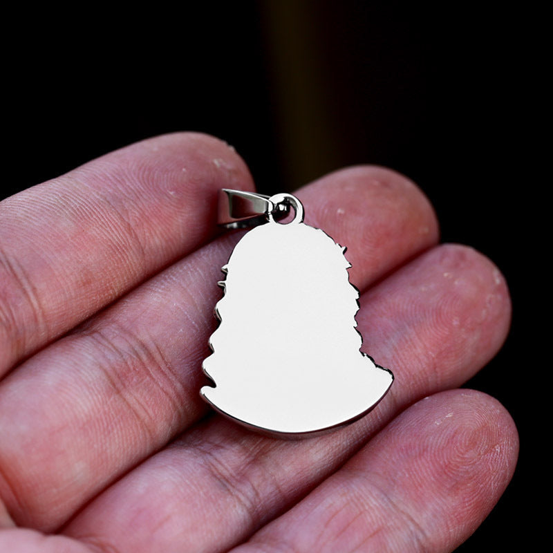 Stainless Steel Hipster Head Pendant