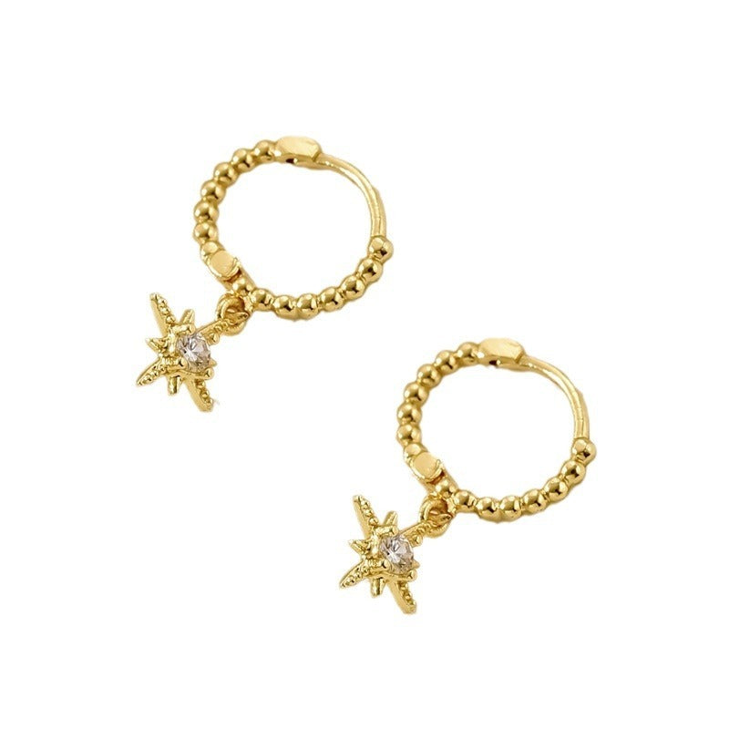 18K Eight Awn Star Stud Earrings