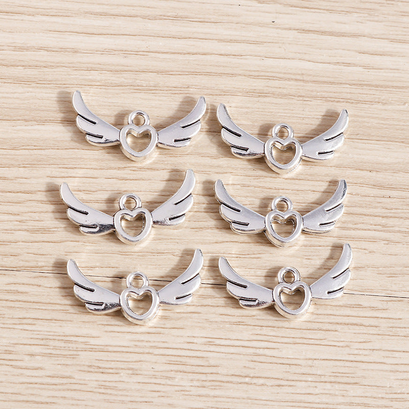 Electroplated Hollow Love Angel Wings Pendant