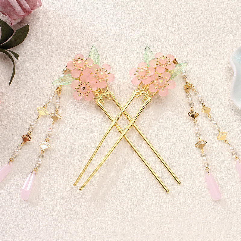 Antique Hanfu Headdress Tassel Bride Hairpin Comb