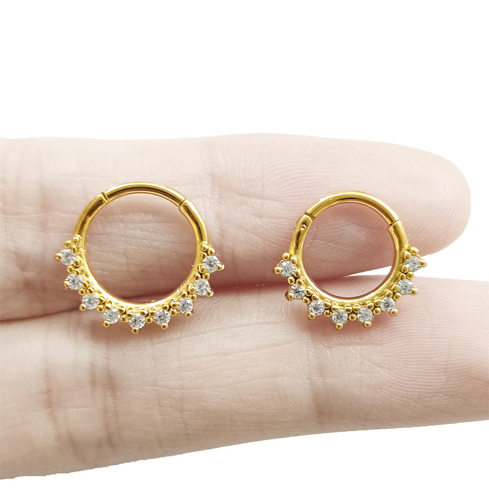 Lace Inlaid Zircon Nose Ring