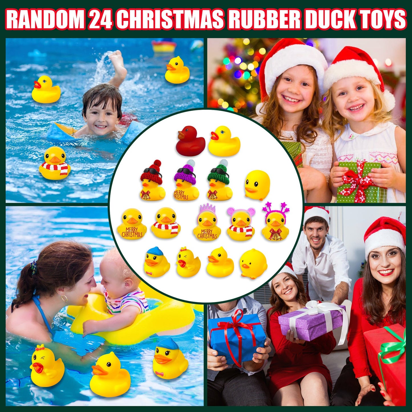 24 Days Christmas Advent Calendar, Ducks Bath Toy