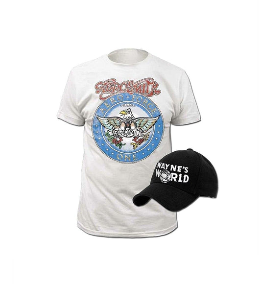 Adult Wayne's World T-shirt and Hat Costume Set