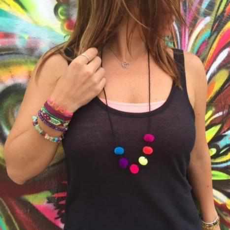 Alicia Bead & Pom Pom Necklace - Guatemala
