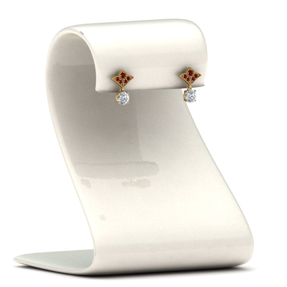 Art Deco Inspired Round Drop Earring Half Carat