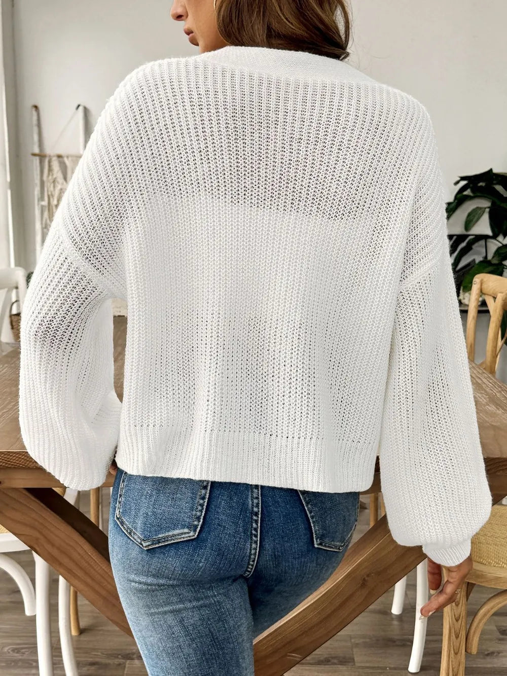 Autumn and winter new minimalist short button jacket sweater cardigan