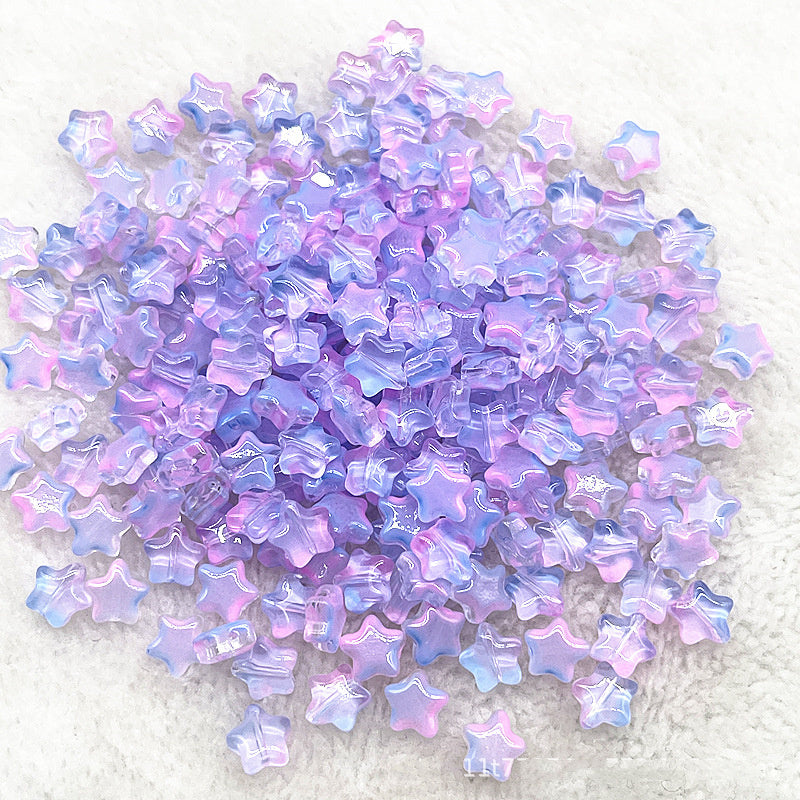 8mm Gold Pentagram Glaze Beads