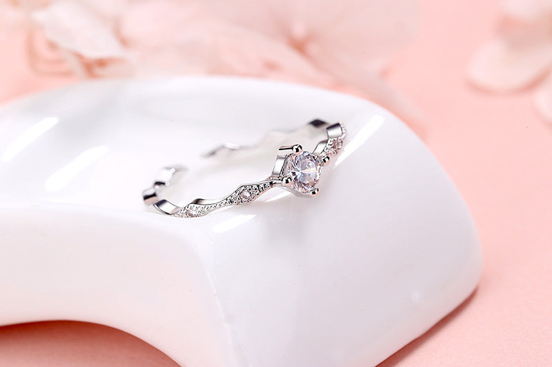 Rhombus Zircon Open Index Finger Ring