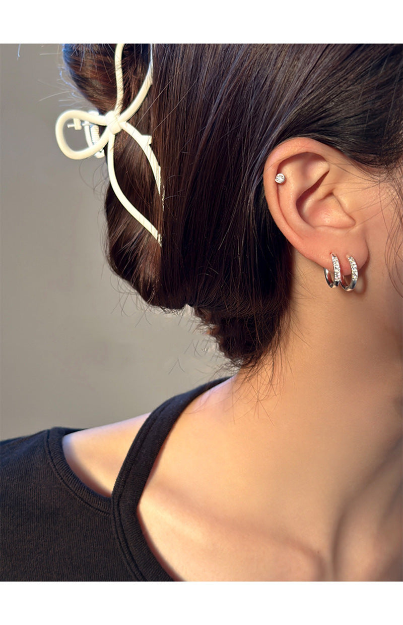 Geometric Rhinestone Zircon Simple Ear Clip