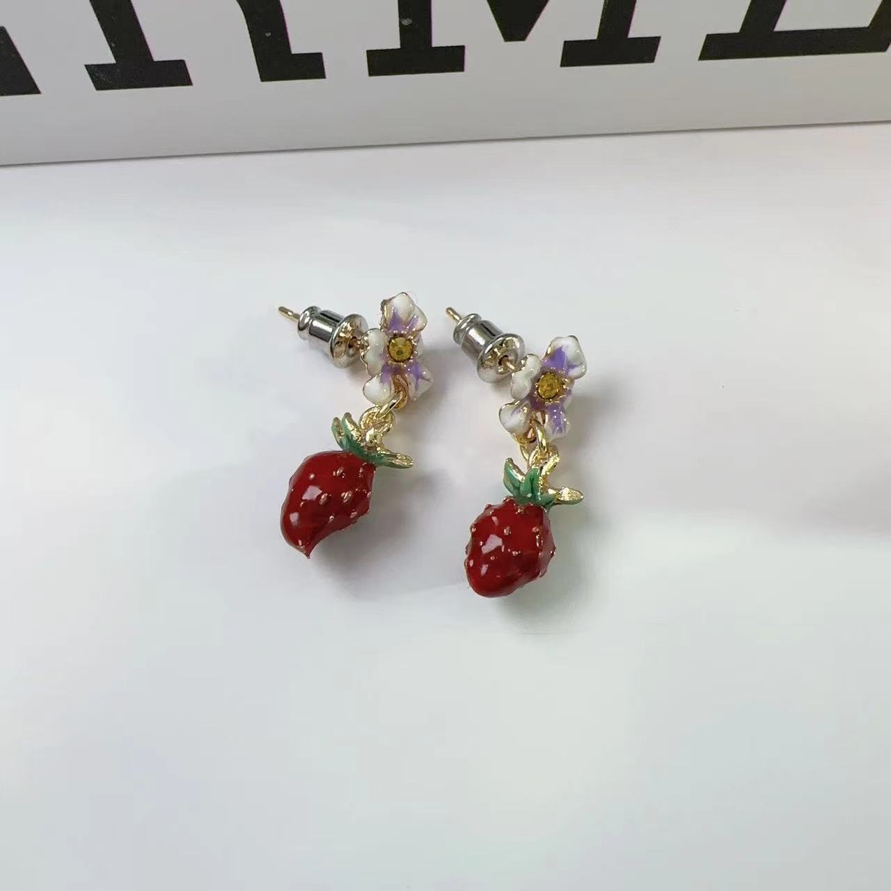 Strawberry Flower Stud Earrings