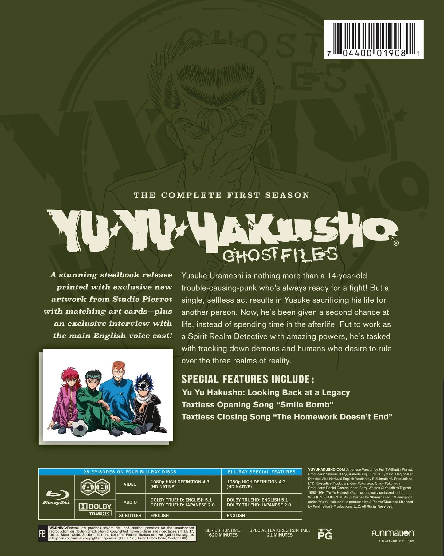 Yu Yu Hakusho: Season 1 - Limited Edition Steelbook (Blu-ray)
