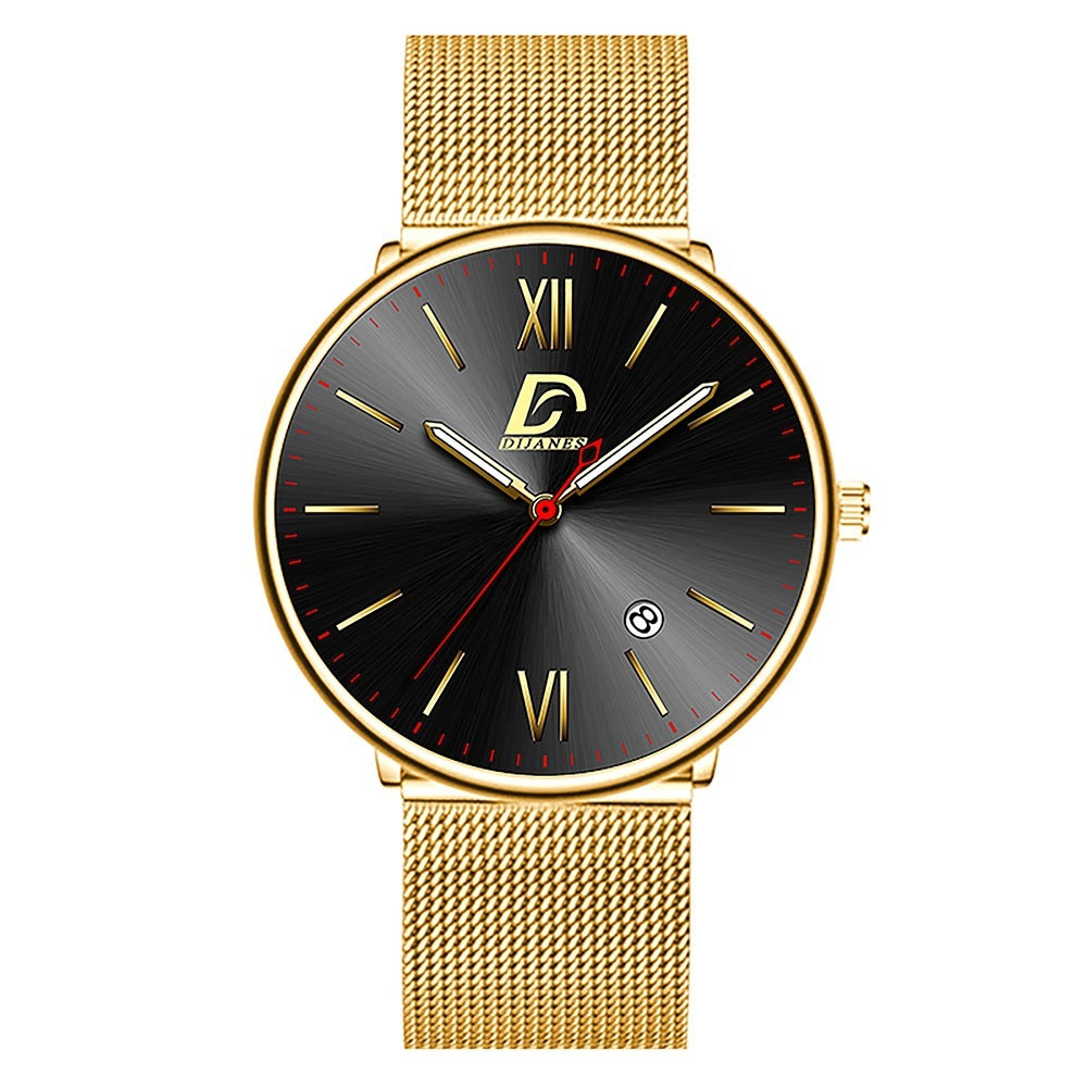 Men's Stainless Steel Calendar Watch