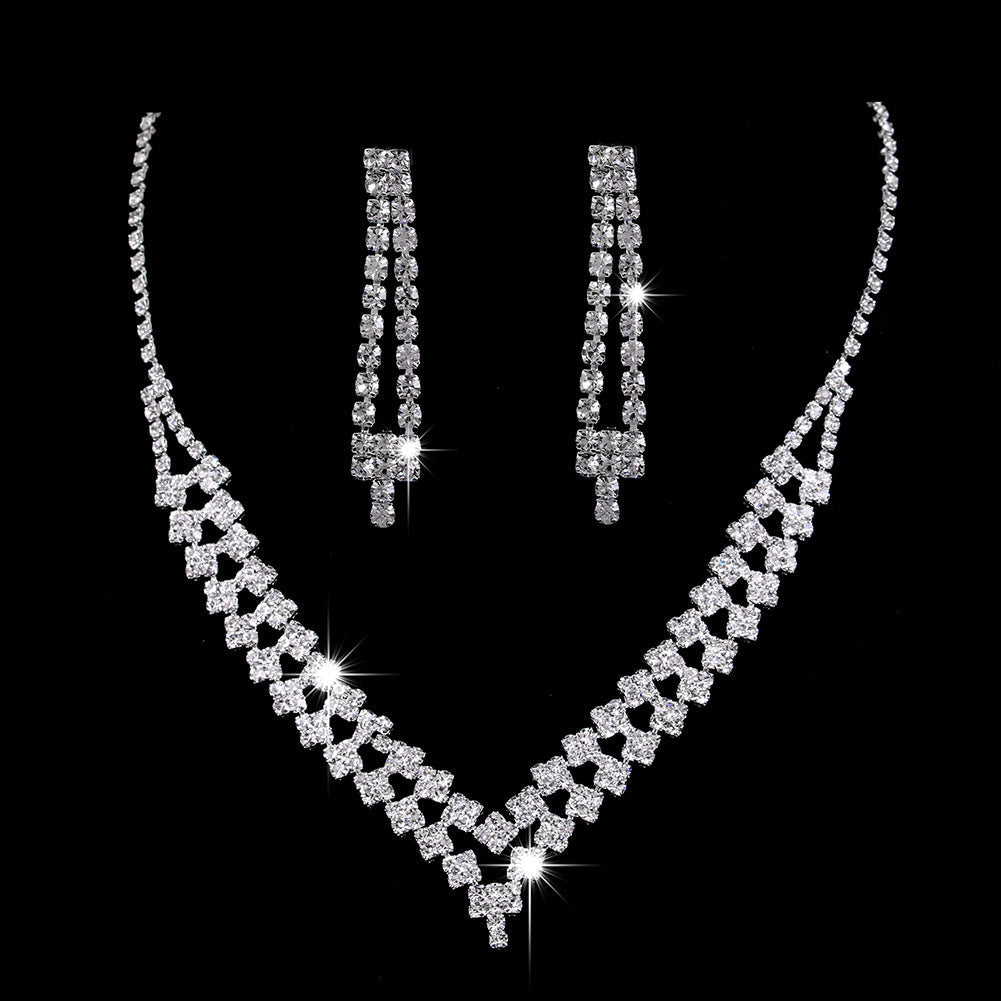 Rhinestone Water Drop Jewelry Set