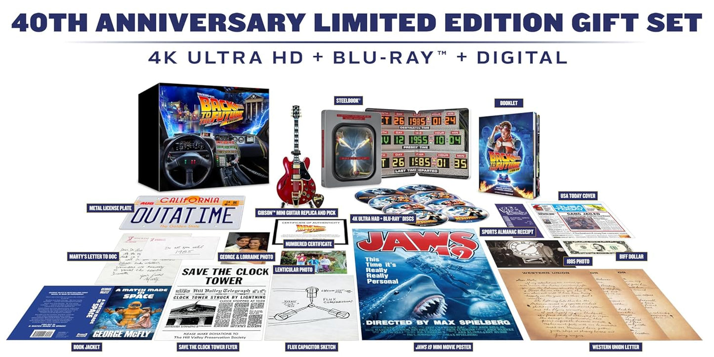 Back to the Future - 40th Anniversary Amazon Exclusive Trilogy Steelbook Giftset (4K UHD + Blu-ray + Digital)