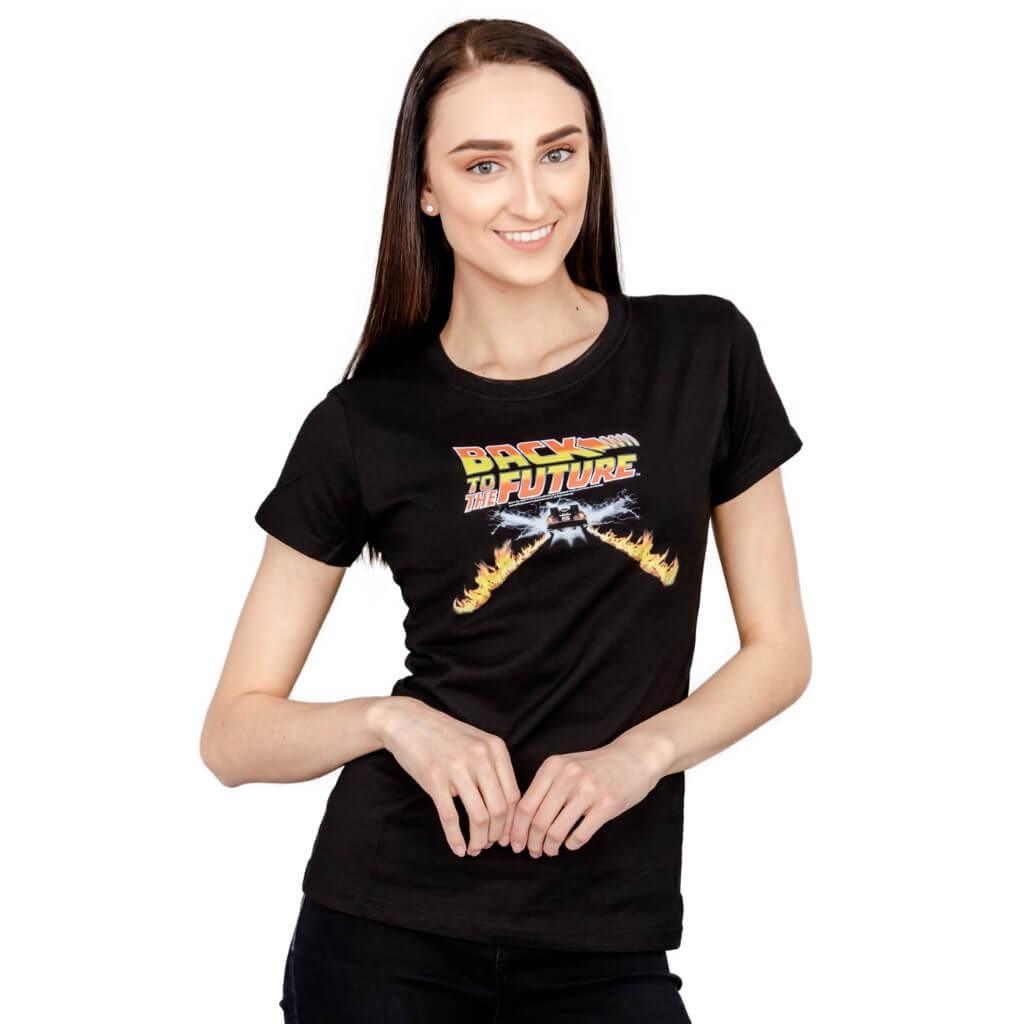 Back to the Future Flames Juniors T-shirt