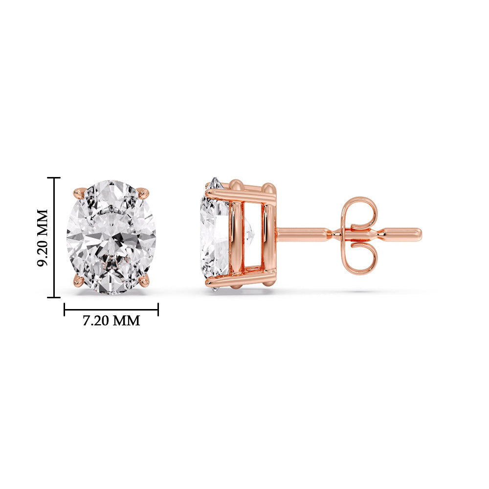 Stud Earring Basket Oval Shaped