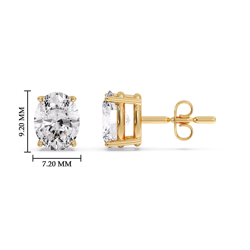 Stud Earring Basket Oval Shaped