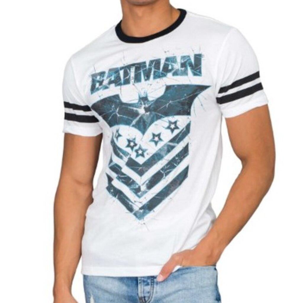 Batman The Dark Knight Arrow Logo White Mens T-Shirt